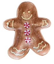 Boston Warehouse Stoneware Gingerbread Man Dip Bowl Christmas