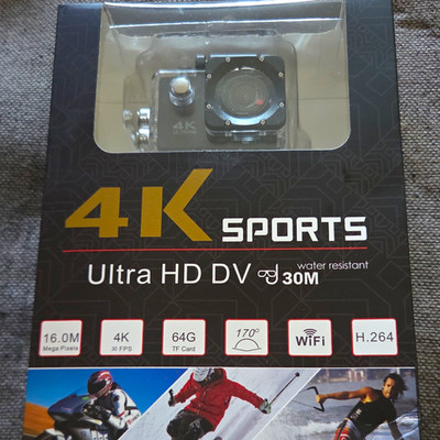 2 Cameras 4K Sports Ultra HD DV Action Camera WiFi Water-Resistant 16MP 2'' Black