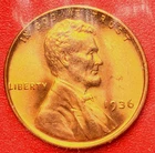 1936-P Lincoln Wheat Cent Penny GEM RD BU From an Original Bank Roll