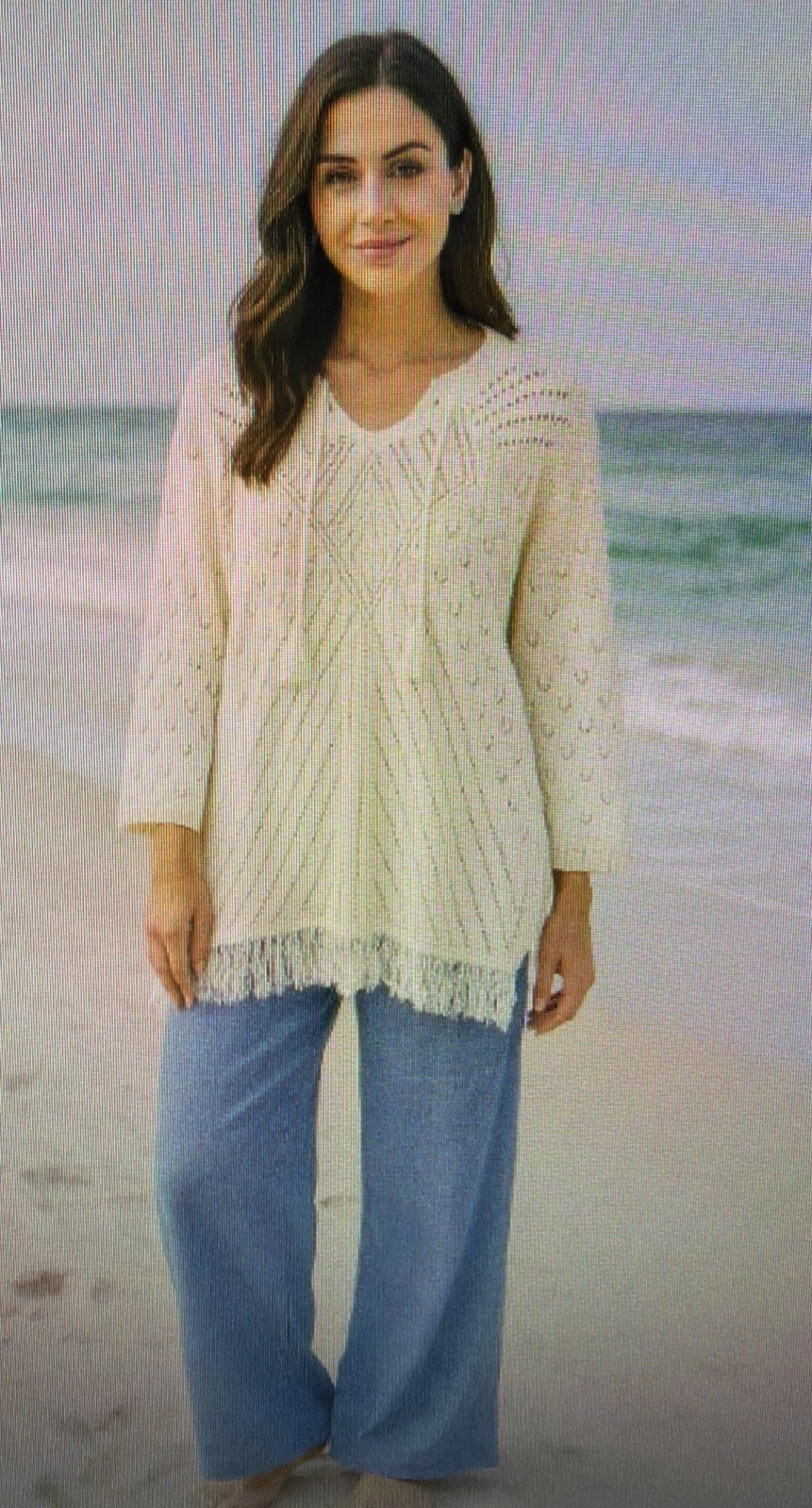 Bohemian womens Large Sweater Knit Tassel Fringe beach crochet open poncho