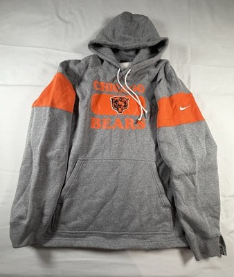 NFL Chicago Bears Gray & Orange Hooded Long Sleeve Men 2XL Sweatshirt NWOT