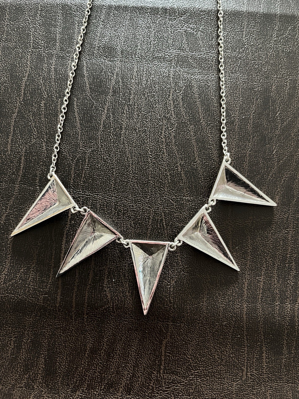 Silvertone Statement Necklace 18" max adjustable - image 3