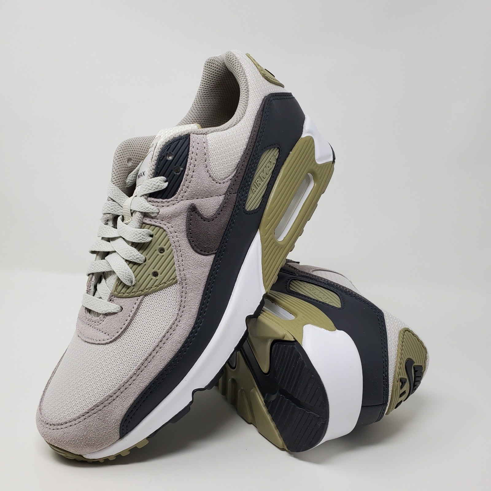 Nike Air Max 90 Light Stone Grey Neutral Olive Shoes DM0029-011 Men's Size 10