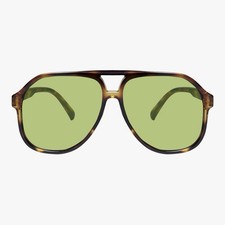 Mosanana Sunglasses Classic Look Aviator for Women Retro Style Green Tortoise