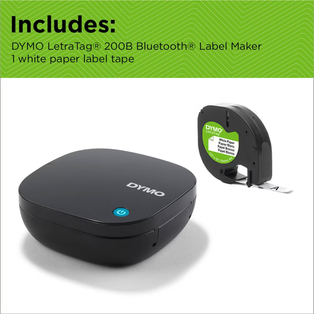 DYMO Letratag 200 Bluetooth Label Maker with White Paper Label Tape