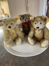 3 Miniture Steiff Bears  Jointed