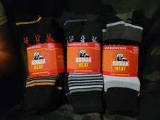 9 Pairs Kodiak Thermal Heat Socks Men's Size 7-12 Full Cushioning Outdoor