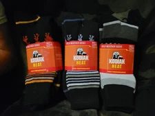 9 Pairs Kodiak Thermal Heat Socks Men's Size 7-12 Full Cushioning Outdoor 🧦