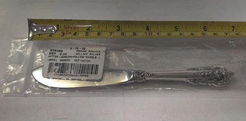 Wallace Grande Baroque Butter Knife, Sterling, 1.8oz, No Mono, Hollow Handle