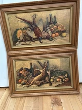 vintage chromolithograph Rabbit Pheasant Fruit Wine Hunter Trophy Sold By Sears