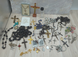 Vintage Rosary Crucifix Religious Christian Mixed Lot