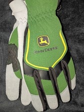 John Deere Split Cowhide Work Gloves Size xL, Green/Gray, LP67361