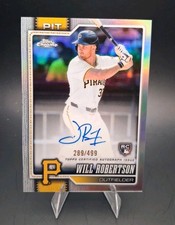 2026 Topps Chrome Will Robertson On-card Auto RC Refractor /499 Pirates Rookie. rookie card picture