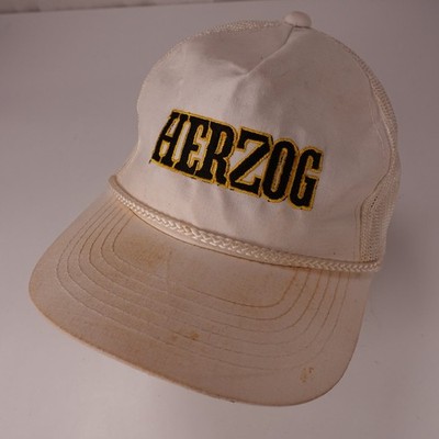 HERZOG Trucker Hat Men's OSFA Cream White Mesh Back Rope Trim