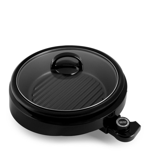 Housewares ASP-137B 3-Quart/10-inch 3-in-1 Super Pot with Grill Plate, Black