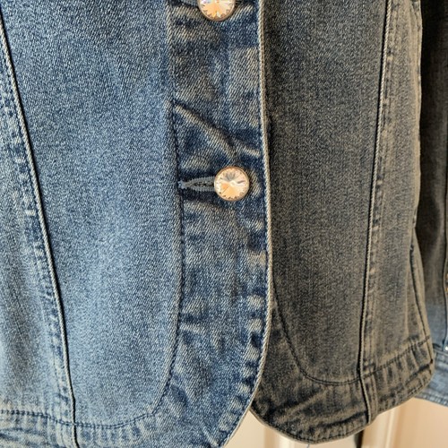 Christina Alexander Embellished Swarovski Crystal Button Jean Jacket Women’s XL - Picture 5 of 24