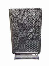 Louis Vuitton Pocket Organizer Mens Wallet Graphite 3D Canvas N60431 Collectible