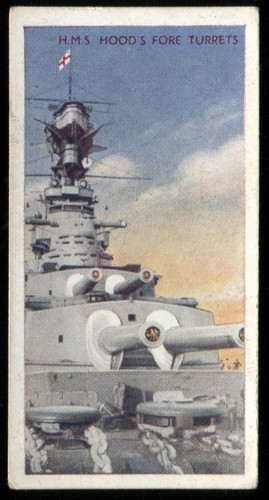 Tabakkarte, Carreras, UNSERE MARINE, 1937, HMS Hood Fore Turrets, #6
