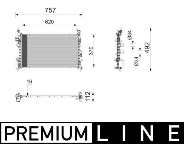 Mahle MotorküHler WasserküHler Premium Line CR 2828 000P FüR Opel Corsa X15 Adam-image