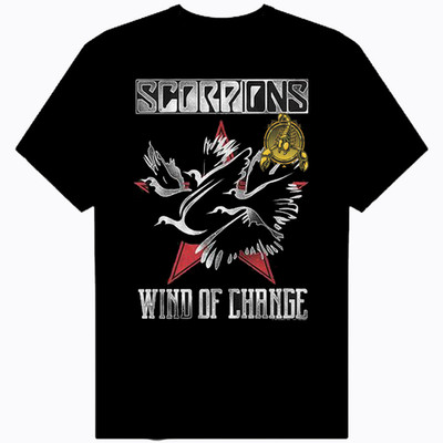 80'S METAL SCORPIONS WINDS OF CHANGE Short Sleeve Shirt Men Size S-5XL