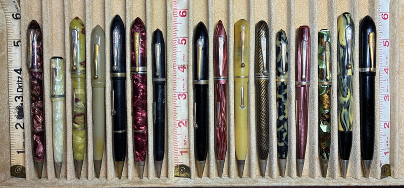 Lot 16 Different Vintage Combo Fountain Pen Mechanical Pencil 14k Nib Mix Makers