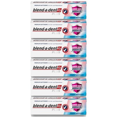 6 x blend a dent PLUS Premium Haftcreme Barriere gegen Speisereste Frisch 40g