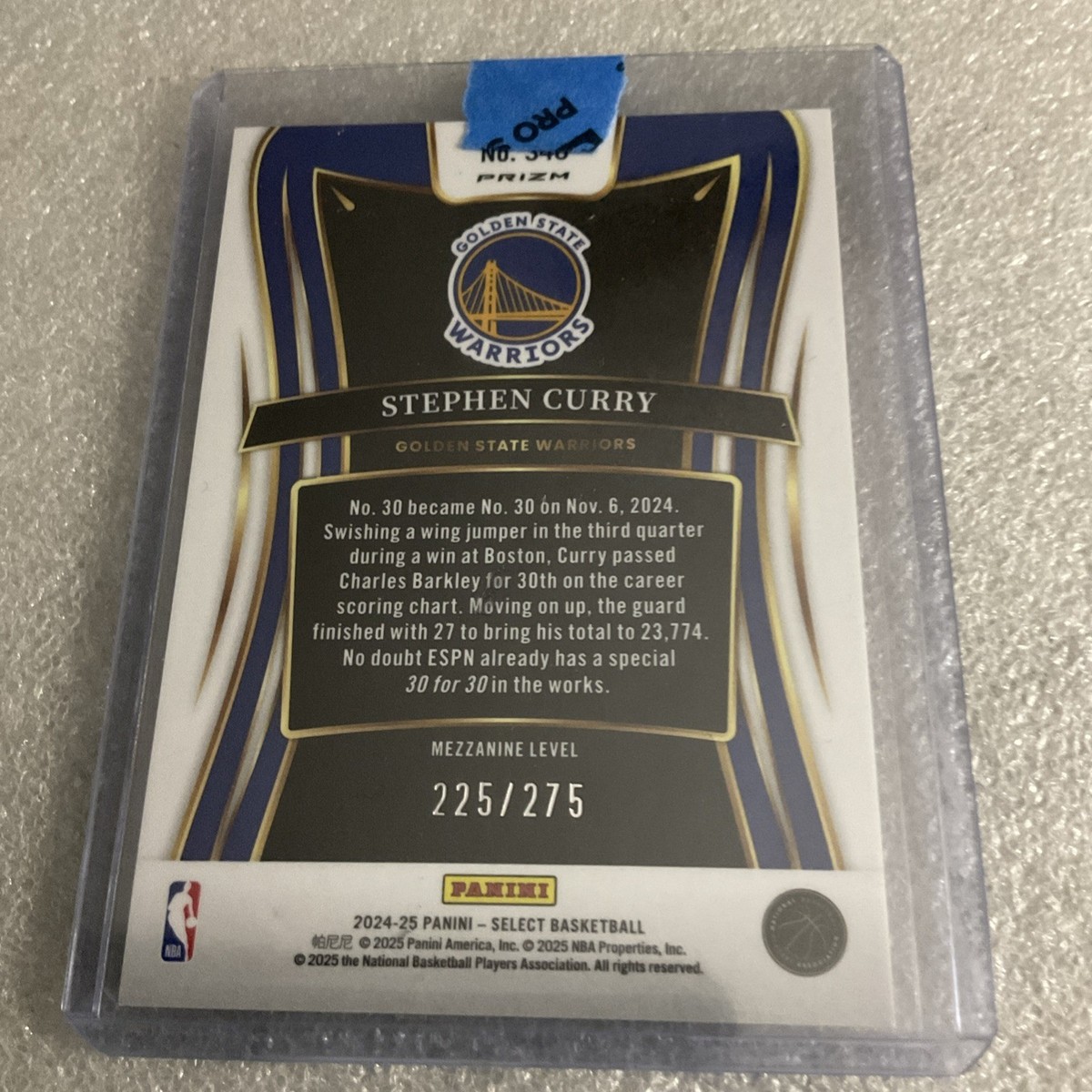 Stephen Curry 2024-25 Panini Select /275 Orange Cracked Ice Prizm