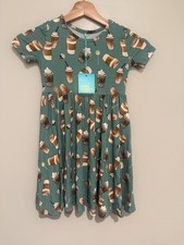 Posh Peanut Girls Morning Brew Twirl Short Sleeves Dress Size 5T Coffee Cake Pop