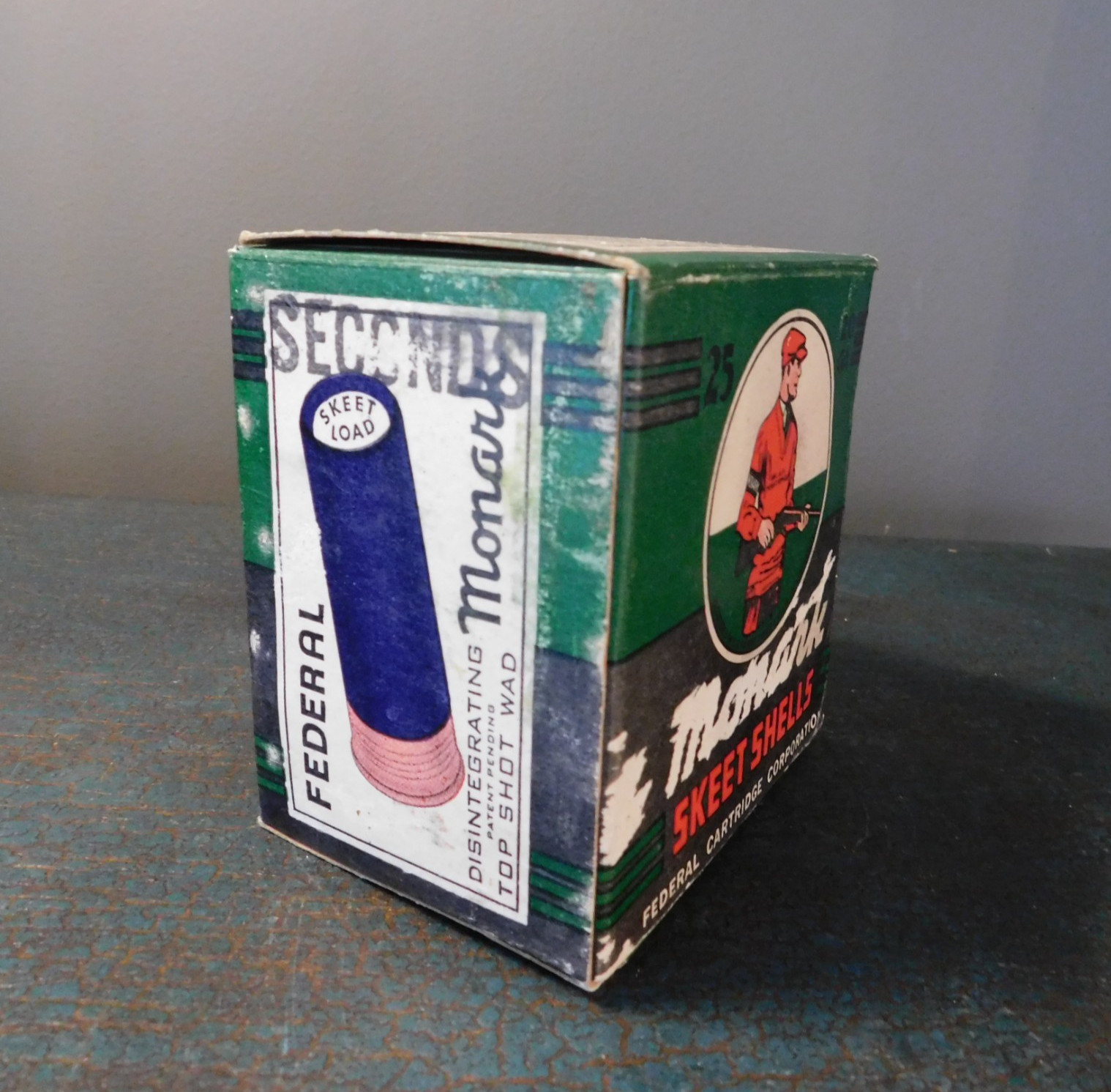 Vtg. EMPTY 1950's MONARK SKEET SHELL 2O GA. BOX / FEDERAL CARTRIDGE CORPORATION
