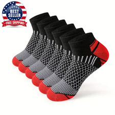 6 Pairs High Qualit Athletic Socks Men'S Ankle Socks Running Cyclling Waist Hone