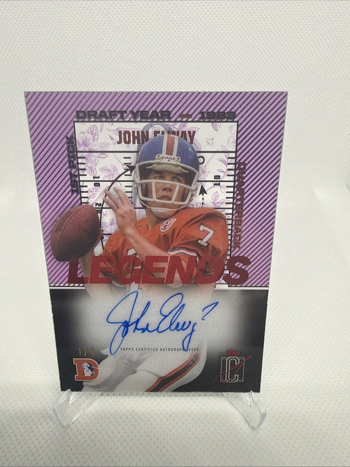 2025 Topps Signature John Elway Legends Of Their Class Crystal Clear ...