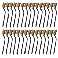30PCS Mini Wire Brush Brass Brush,Curved Handle Masonry Brush Wire Bristle fo...
