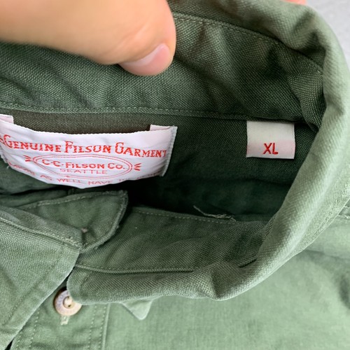 Vintage CC Filson Shirt Mens XL Green Shelter Cloth 452 Made In USA - Picture 3 of 13