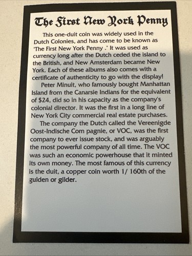 The First New York Penny 1744 VOC N.E. Indies Duit NGC GENUINE 281 Year Old Coin - Picture 5 of 8
