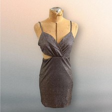 Lulus Sparkly Gray Mini Bodycon Dress Size S