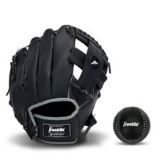 Franklin Sports 10" T-Web Glove with Ball: Youth PVC Mitt, Right-Handed,