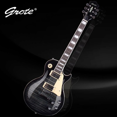 GROTE LP-02 Retro Electric Guitar Solid Glossy Body Black Tiger Pattern
