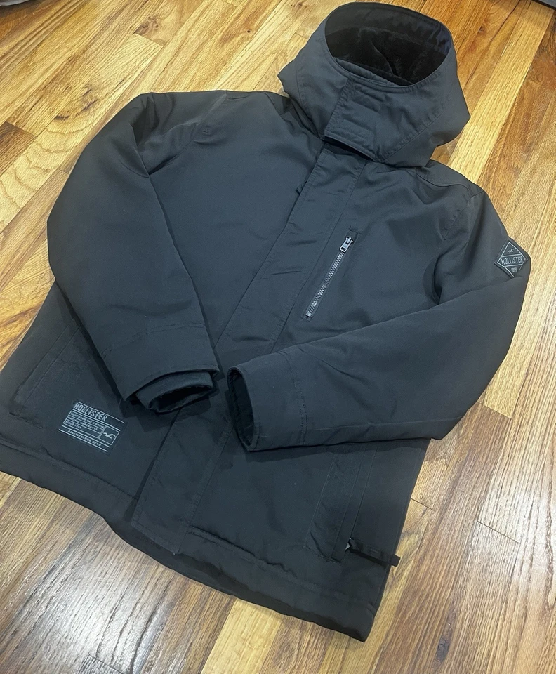 Hollister Co.  Jacket Mens S Black  Parka Hooded All Weather Collection Winter - Image 2 of 4
