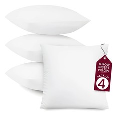 Pack of 4 Throw Pillows Insert Cushion Ultra Soft Bed  Couch Sofa Decor Pillows