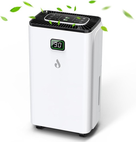 12L/Day Dehumidifiers 2.5L Water Tank & Drain Hose for Damp & Condensation