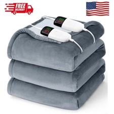 Heated Electric Blanket Queen Size - 84" X 90" Heating Blanket with Dual Control