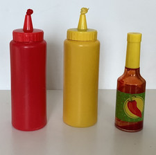Melissa  Doug Condiments Ketchup, Mustard  Hot Sauce Bottles Play Food