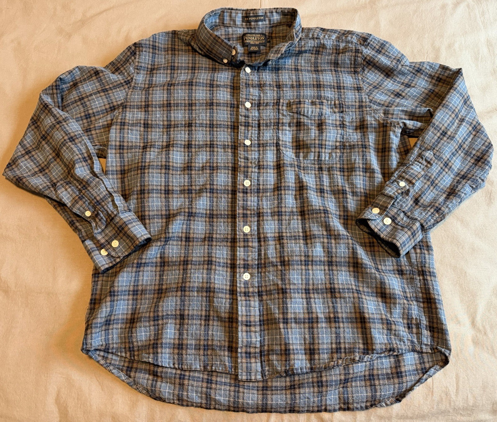 Pendleton Sir Pendleton 100% Wool Button Up Shirt… - image 1