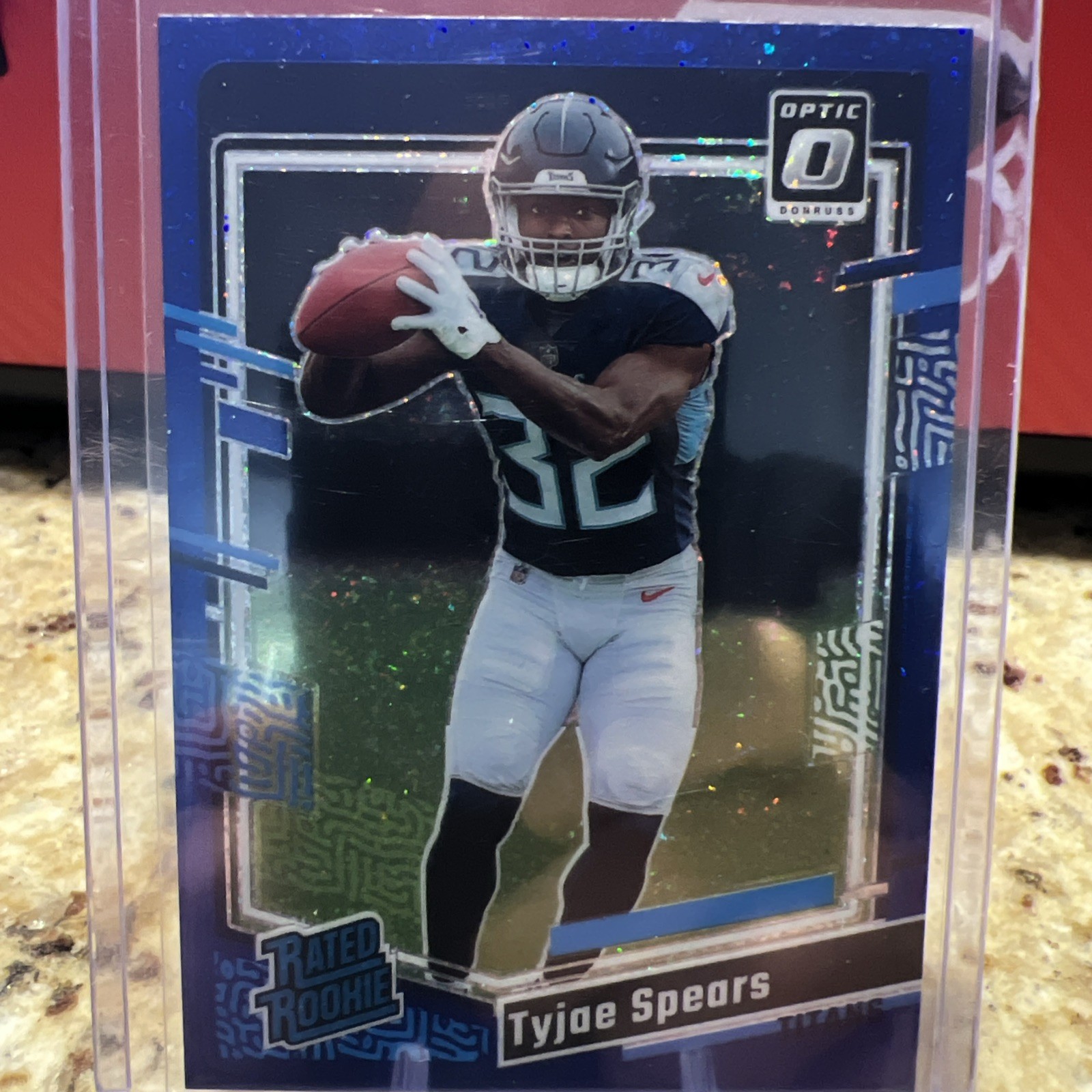 2023 Panini Donruss Optic Rated Blue Glitter Prizm Tyjae Spears #297 Rookie RC