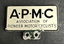PIONEER MOTOR CYCLISTS ASSOCIATION APMC VINTAGE MOTORCYCLE SIDE CAR BADGE EMBLEM
