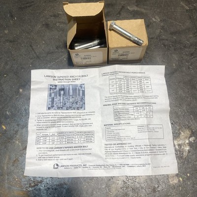 Lawson 94995 TAPER-BOLT ANCHOR WITH EXPANSION Sleeve- U.S.E.  3/8'' x 2'' QTY 20