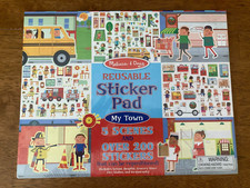 Melissa  Doug Reusable Sticker Pad My Town 5 Scenes 200 Stickers NEW Sealed