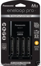 Eneloop Pro AA NiMH Charger with 4 AA Batteries Panasonic Replaces Sanyo XX 