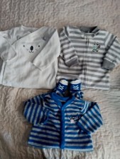 Lot of 3 Carters Baby Boy Size 6 Months Lt Wt. Fleece Sleepers. Sports, animal.