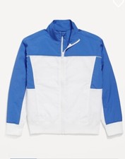 Old Navy Kids' Color-Block Track Jacket White  Bright Blue Size 14/16 XL NWT